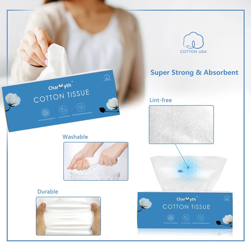 Charmyth Extra Thick Disposable Face Towel, Disposable Makeup Removing Wipes,