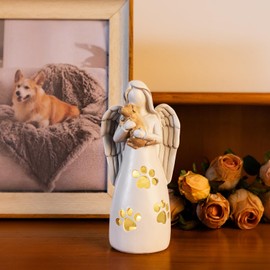 Elegondrar Dog Memorial Gifts, Angel Holding Dog Figurines, Dog Angel Statues, Loss of Dog Sympathy Gift for Dog Lovers, 6 INCH