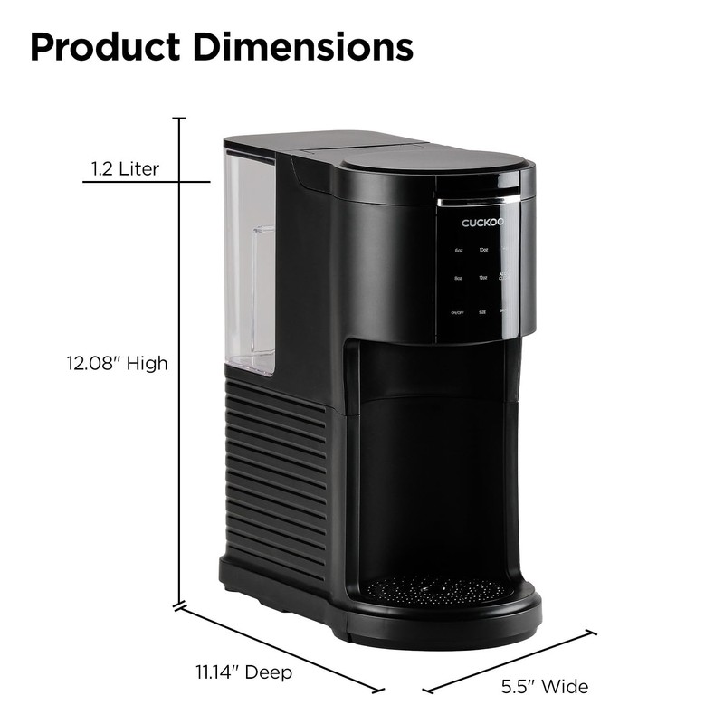 CUCKOO Single Serve Coffee Maker for K-Cup Ground Beans &