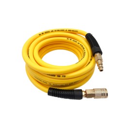 SYXQT Hybrid Air Hose 1/4-Inch x 25FT，Air Compressor Hose 300 PSI Heavy Duty, Lightweight, Kink Resistant, All-Weather Flexibility with 1/4-Inch Industrial Air Fittings and Bend Restrictors,Yellow