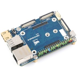 Mini Base Board (B) for Raspberry Pi Compute Module 4 Lite/eMMC Series Module,Onboard Dual MIPI CSI Camera Ports/DSI/RTC/FAN/HDMI/USB/RJ45 Gigabit Ethernet/TF Card Slot/M.2 Slot Connectors
