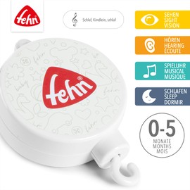Fehn Mobile Spielwerk - Baby Einschlafhilfe Melodie "Schlaf Kindlein Schlaf" - Baby Musikspielzeug passend für alle Fehn Musik Mobiles - Musik Spielzeug für Babys und Kleinkinder