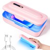 Portable Recharging Nail Tool Cleaner Box With Blue Light, Pink