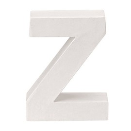 GLOREX Cardboard Letter Z, FSC Mix, White, 10 x 8 x 3.5 cm