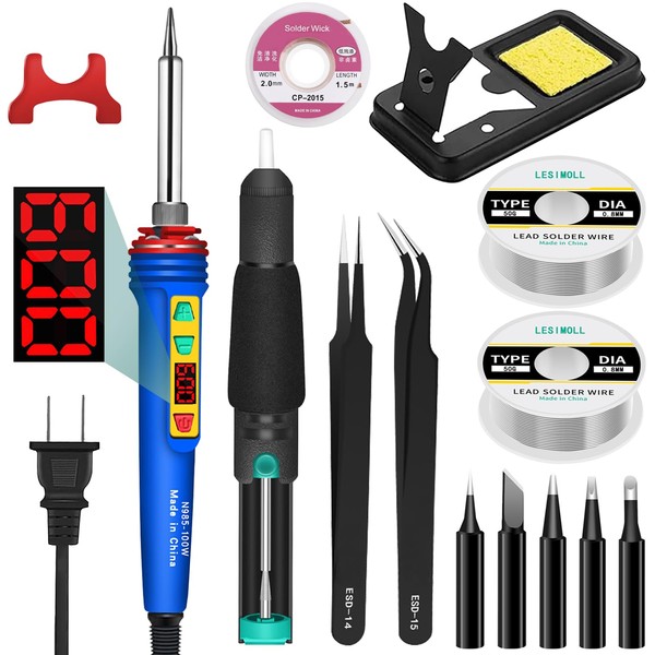 Lesimoll Soldering Iron, Soldering Iron Set, 15-in-1 Welding Tool, Precision