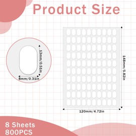 800 Pcs Double Sided Tape for Nails False Tip Adhesive Tapes Nail Art Display Tapes Sticky Tabs Pre-Cut 13×8mm Nail Stands Tabs