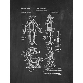 Sectional Toy Figure Patent Print Chalkboard (5" x 7") M11572