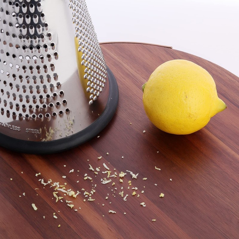 Cone Cheese Grater with Handle Stainless Steel Triple Function Wood