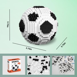RUVARA Soccer Building Set - Challenging STEM Educational Building Block Toy Office Home Decor, Birthday for Adults Kids (850Pcs)