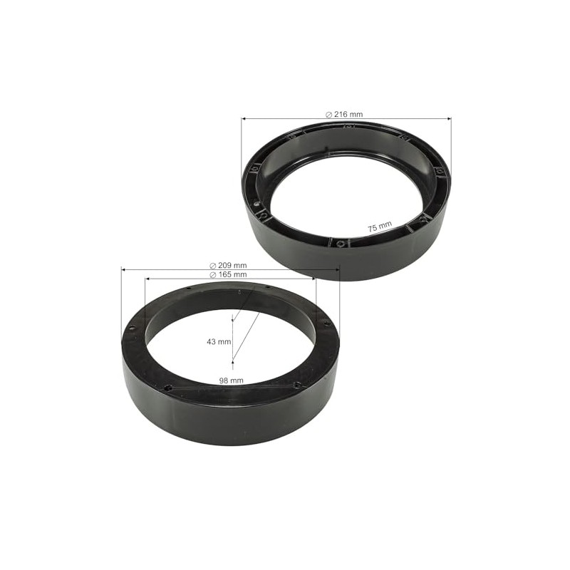 tomzz Audio 2857-019 Speaker Rings Adapter Brackets Compatible with VW