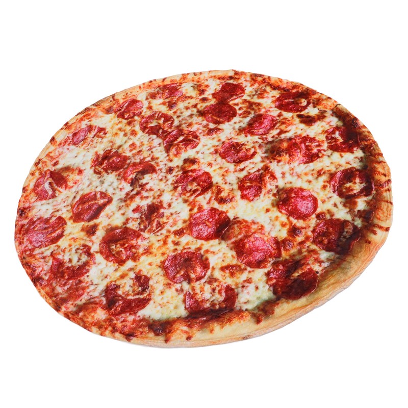 Kid Toddlers Pizza Pattern Rug Baby Washable Fluffy Playmat Round