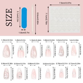 NICENEEDED 24 Pcs White French Tip False Nails, Bow Tie Medium Almond Stick on Nails Acrylic Press on Nails, Artificial Nails Fake Nails for Women DIY Nail Art