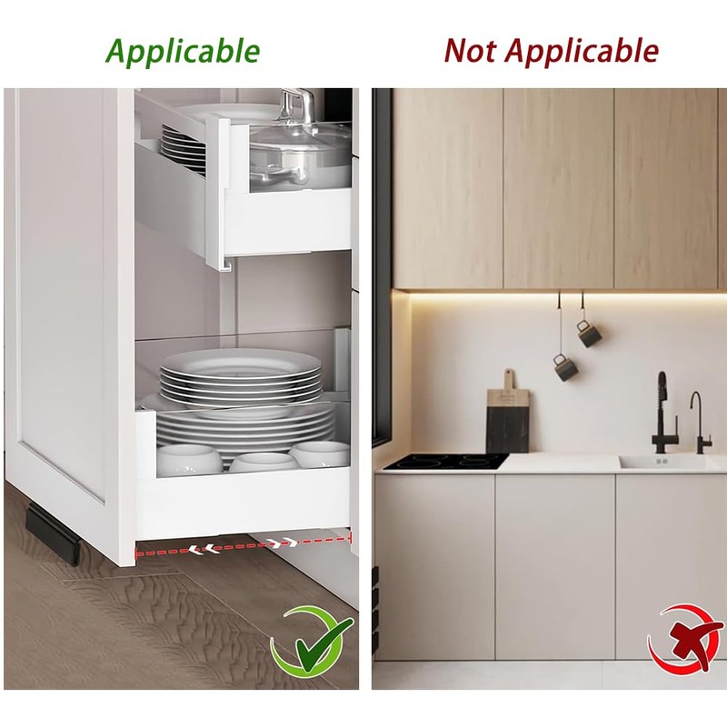 Cabinet Foot Pull for Trash Drawer, Touchless Hands-Free Design, Black,