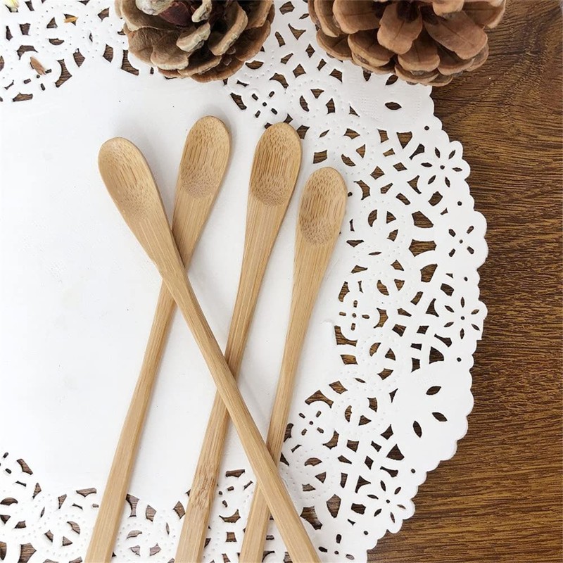 SITEDAN Muddler Spoon Muddler Bamboo Dessert Spoon Ice Cream Spoon