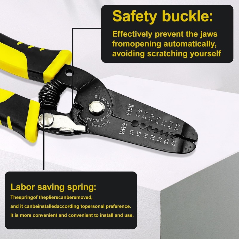 ASIRYVA 10-22 AWG Multi Gauge 7" Precise Wire Strippers, Cable