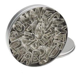 Patisse 26-Piece Alphabet Cookie Cutters in Tin Box, 1-Inch