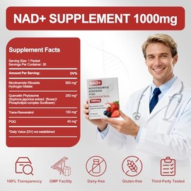 Howave Suplemento líquido NAD+ de 1000 mg con NR, resveratrol y PQQ, 30 paquetes