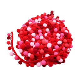 Pom Pom Fringe Edge Balls Pompom Pom Pom Ribbon 4.5 m DIY Scrapbooking Sewing Border Craft Decorating for Scarf Hat Curtain Party Easter (Red) Bobble Garland Pom Pom Fringe Trim