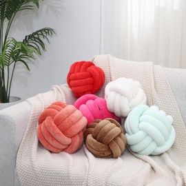 Petrella Knot Pillow Ball Round Throw Pillows Home Decor Cushion Decorative Aesthetic Throw Pillows，Light Green 8inch