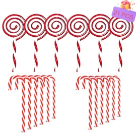 YY-JUNYING 21 PcsCandy Cane Christmas Decorations Candy Cane Decorations Candy Canes Christmas Decorations Red and white Christmas Decorations for tree
