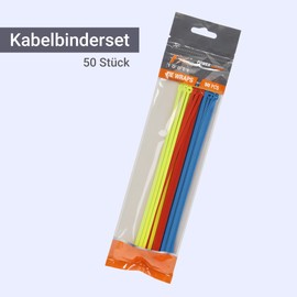 Tool & Tree Cable Ties Set of 50 - 250 mm Long - Coloured Cable Ties (Red, Yellow, Blue) - UV-Resistant - Strong, Versatile - Zip Ties for Garden, Cable Management, Workshop, etc.