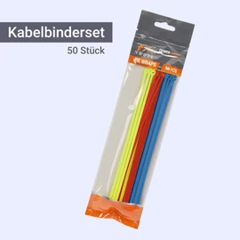 Tool & Tree Cable Ties Set of 50 - 250 mm Long - Coloured Cable Ties (Red, Yellow, Blue) - UV-Resistant - Strong, Versatile - Zip Ties for Garden, Cable Management, Workshop, etc.