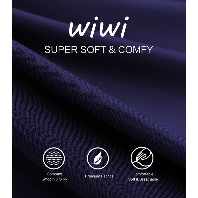 WiWi Camisón de bambú para mujer, cómodo cuello en V,
