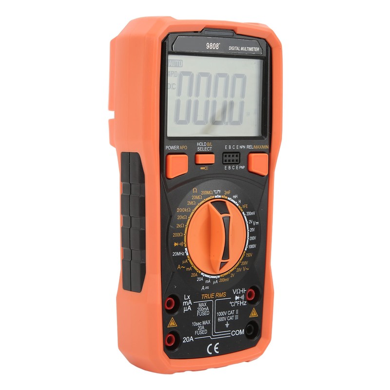 9808+ High Accuracy Digital Multimeter Multifunctional Electrical Tester Measuring AC