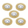sourcing map 4-Inch Wire Wheel Brush Bench Brass Plated Crimped
