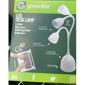 Greenlite Desk Lamps 2 in box Energy Saving LED Flexible Last 30,000 Hours
