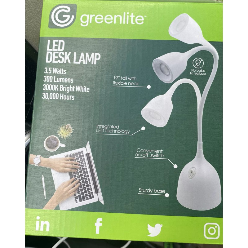 Greenlite Desk Lamps 2 in box Energy Saving LED Flexible