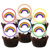 48 PRECUT Rainbow Cupcake Toppers, 3cm Rainbow Edible Wafer Discs,