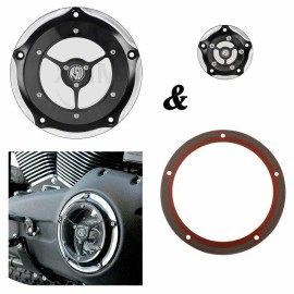 Unbranded 5Holes Clarity Derby Timing Timer Cover For Harley Road King Classic EFI FLHRCI