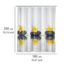 Wenko 20960100 Shower curtain Stones with Flower highquality textile fabric,