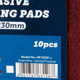 Sealey HP1523M Abrasive Finishing Pad 150 x 230mm Medium Pack of 10,Red