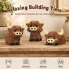 IBLOTIME Highland Cow Micro Building Set, 3 Farm Animal Models