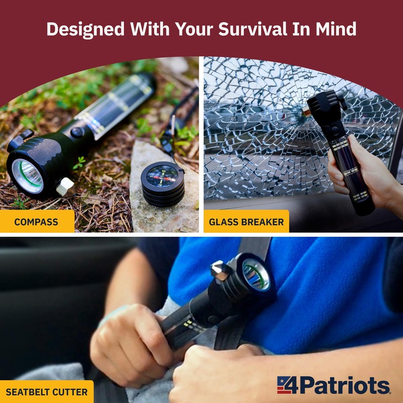 4Patriots HaloXT Rechargeable LED Flashlight, Ultra-Powerful 2000 mAh Battery, 3