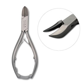 Precision Cut Chiropodist Toenail Clippers - Heavy-Duty Concaved Blades for Thick Nails Comfort Grip Professional Podiatrist Approved 14cm - Viva Instruments (Silver)