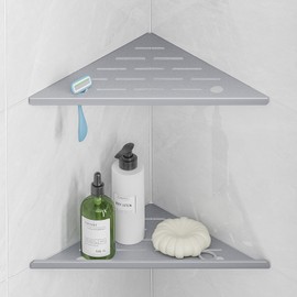 HBXS Corner Shower Shelf 2-Pack, 10" Shower Organizer Shelves Rustproof Stainless Steel Shower Shelves Corner,No Drilling Shower Shelf for Inside Shower