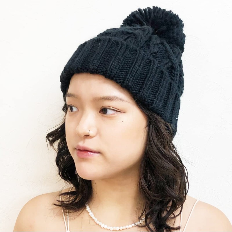 Basic Quench Heavy Cable Watch Pom Pom Knit Hat, Cable