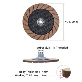 HONGUIS 7 inch Transitional Concrete Grinding Wheel,5/8"-11 Arbor Ceramic Bond Cup Wheels for Concrete Smoothing Polishing,100 Grit