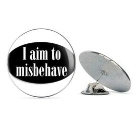 NYC Jewelers Oval I AIM to Misbehave (Funny tv ic Firefly Show) Metal 0.75" Lapel Hat Pin Tie Tack Pinback