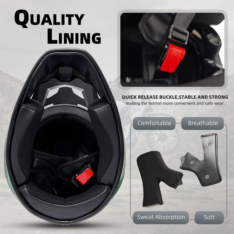 Youth Motorcross Helmet, Kids Motorcycle Dirt Bike Helmets, Adult Off-Road