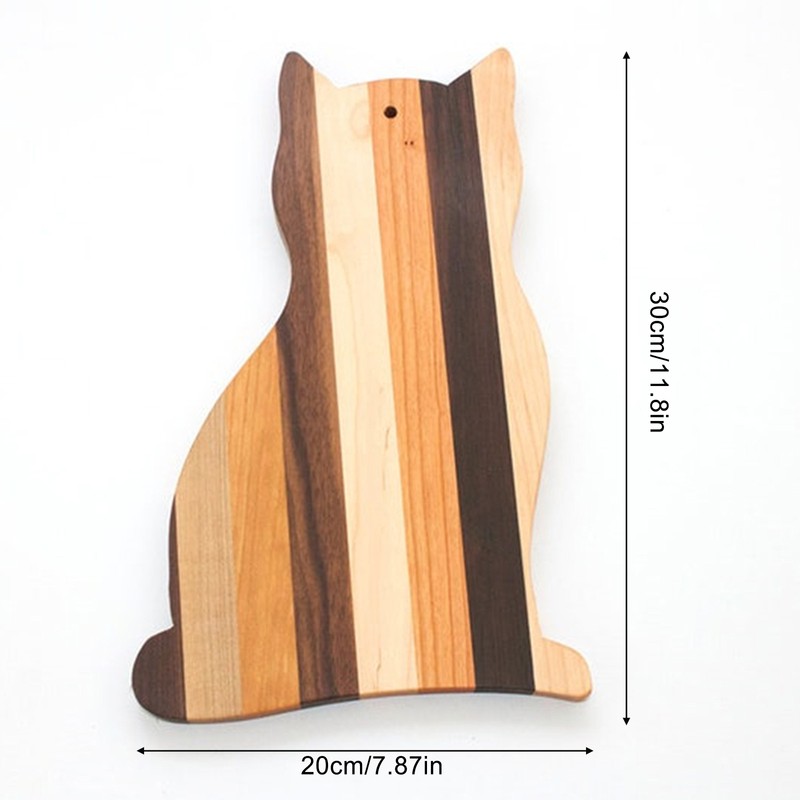 Cat Shaped Cutting Board Wooden Kitchen Chopping Board Cute Cheese