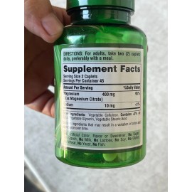 Puritan's Pride 90 Count Magnesium Citrate Promote Bone Heath 200 MG EXP 06/2027