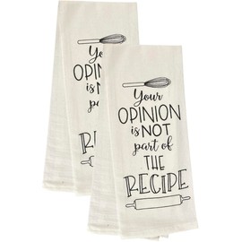 Petal Cliff Your Opinion is not Part of The Recipe. Live Two Pcs Twisted Design Flour Sack Kitchen Towels Size: 16 X 28 Inch.