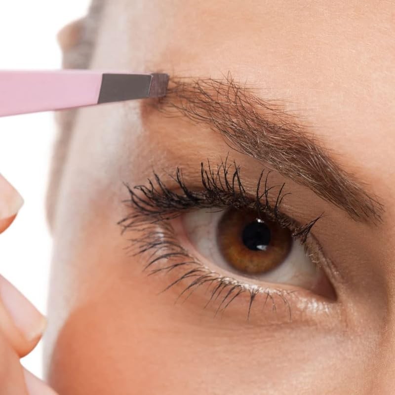 Stainless Steel Hair Eyebrow Tweezers Plucker Puller Beauty Nail Slanted