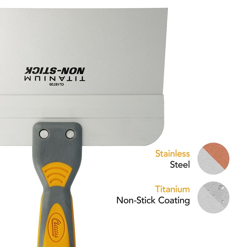 Clauss 18739 Titanium Non-Stick Stiff Drywall Joint Knife, 8"