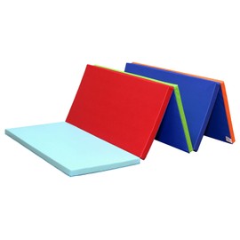 KaRaDaStyle Gymnastics Mat Folding Stretch Mats 75"x31"x1.2" Exercise Muscle Training Children Play Horizontal Bar Mat Yoga Sports Soundproof Home Use (Colorful/5-fold)