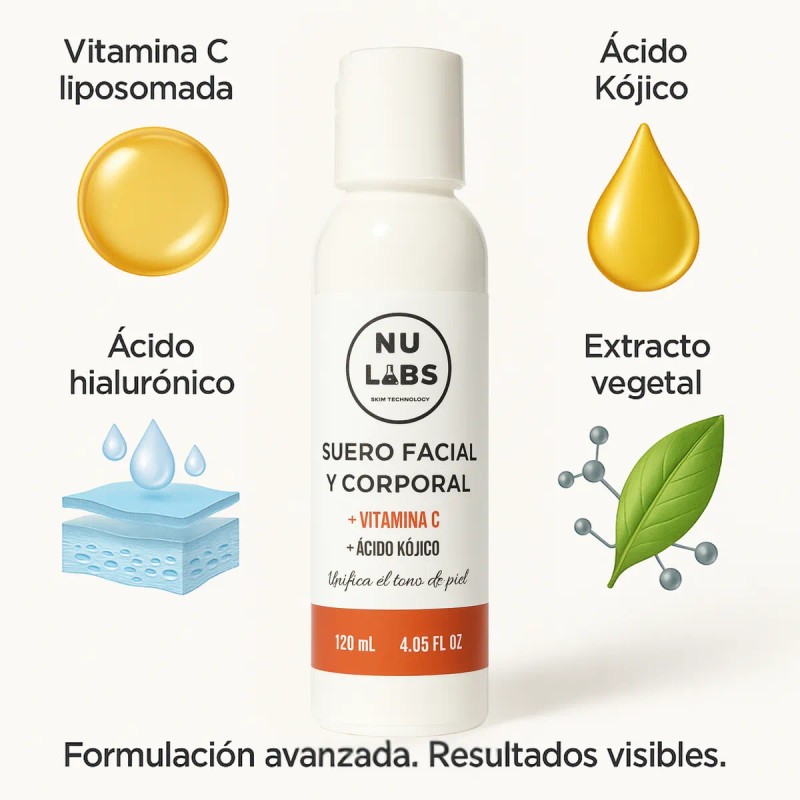 Suero Facial Y Corporal Vitamina C Ácido Kójico 120ml